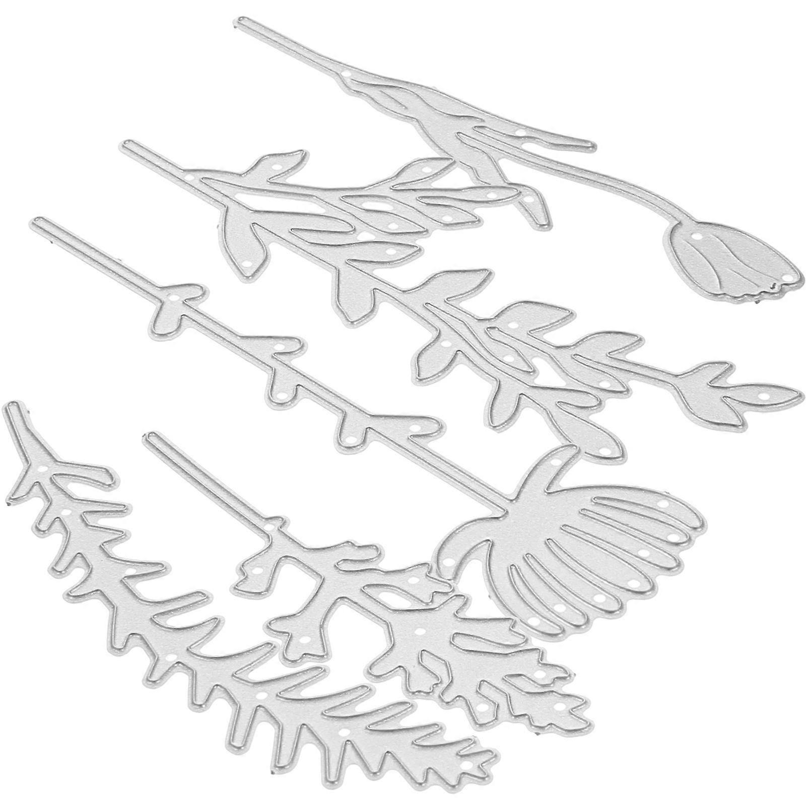 DIY Flower Leaf Shape Embossing Die Cutting Tool For Creative Crafts Suitable For Family Friends And Children 5Pcs