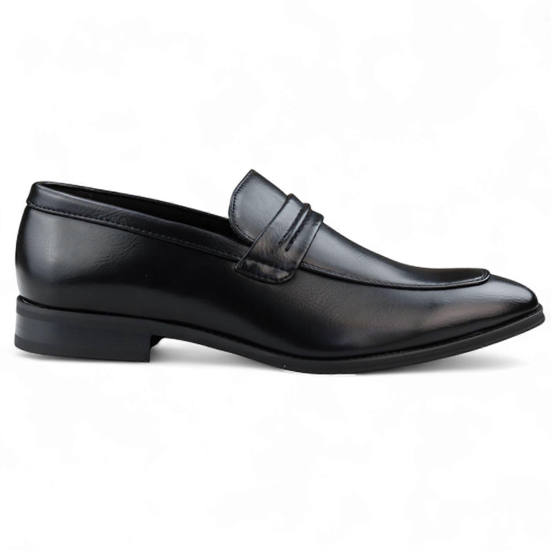 Men's Black Formal Slip-On Loafers Leather Lined Smart Casual Shoes