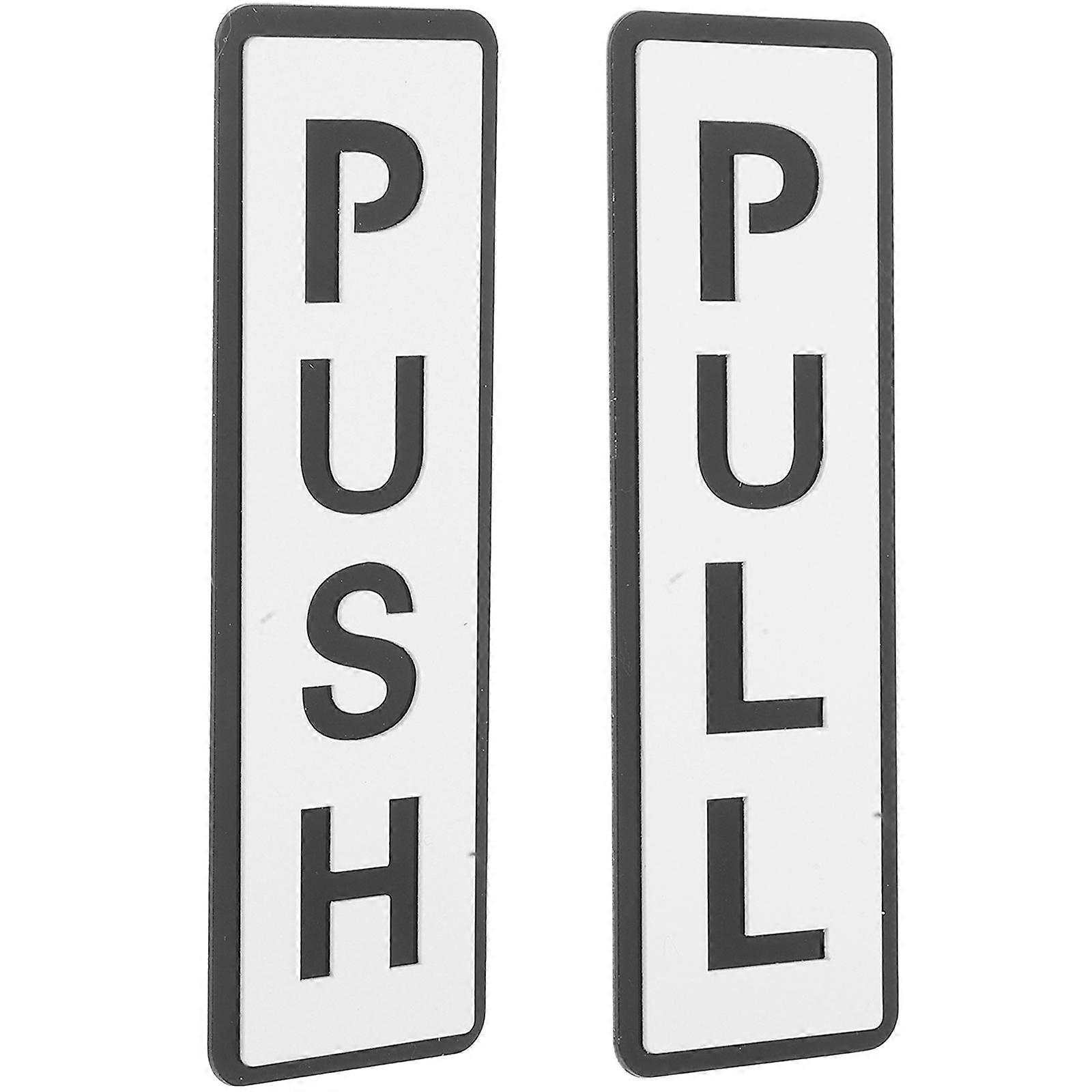 2 Pack Black Acrylic Push Pull Door Signs for Easy Identification and Navigation in Offices and Homes