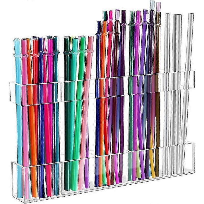 Acrylic Straw Holder for Cabinet Door Space Saving Organizer Storage Dispenser for Countertops or Cabinet Doors