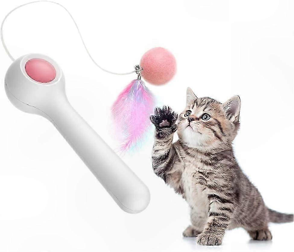 Automatic Retractable Cat Feather Toy, Interactive Teaser Stick for Cats, Fun Exercise Wand