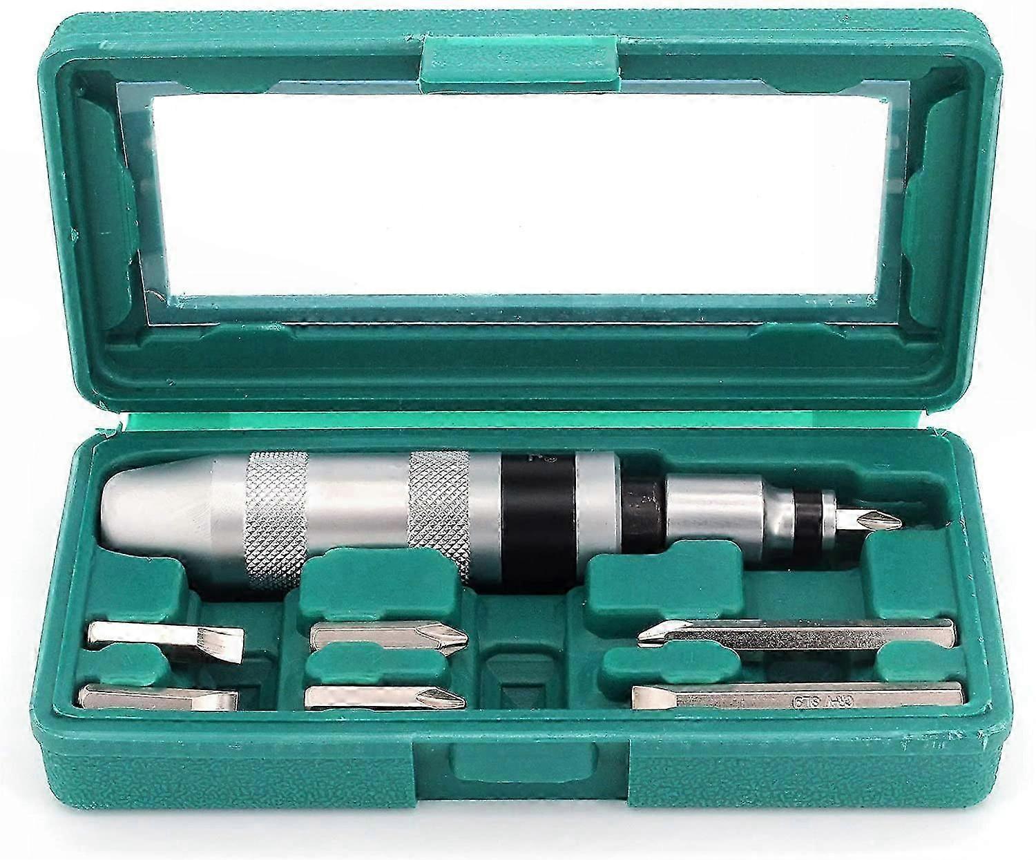 8-Piece Manual Impact Driver Set with Reversible Bits and Screw Corrector Tool