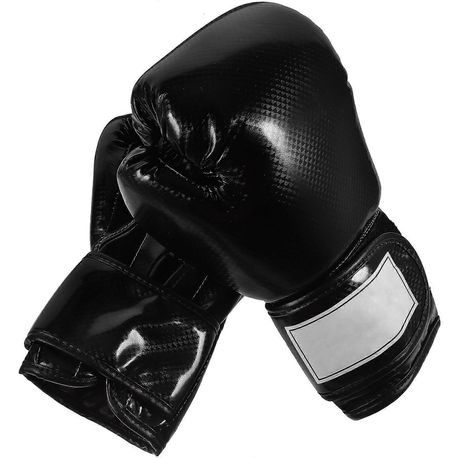 Boxing Gloves Set 1 Pair Ergonomic Design For Adults Wide Wristband Training Shock Absorption Black