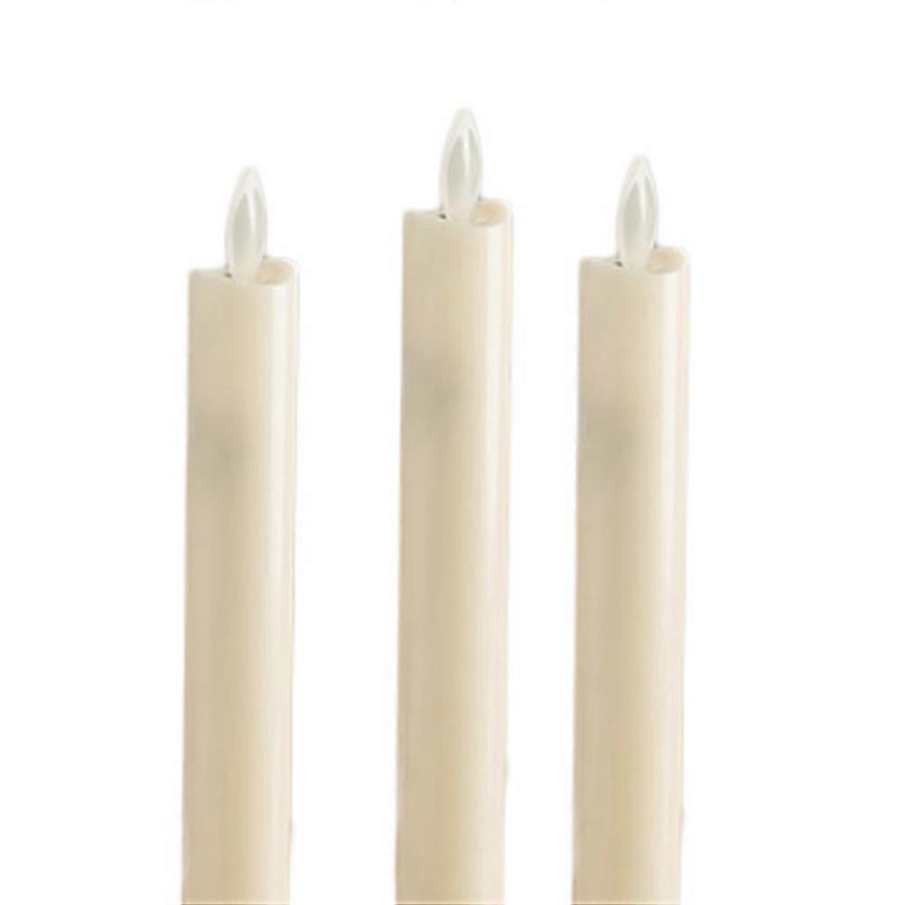 1 Pair of Electric LED Long Rod Candle Lamp Swing Simulation Candle Light Lamp Golden Bottom Yellow Rod Pattern