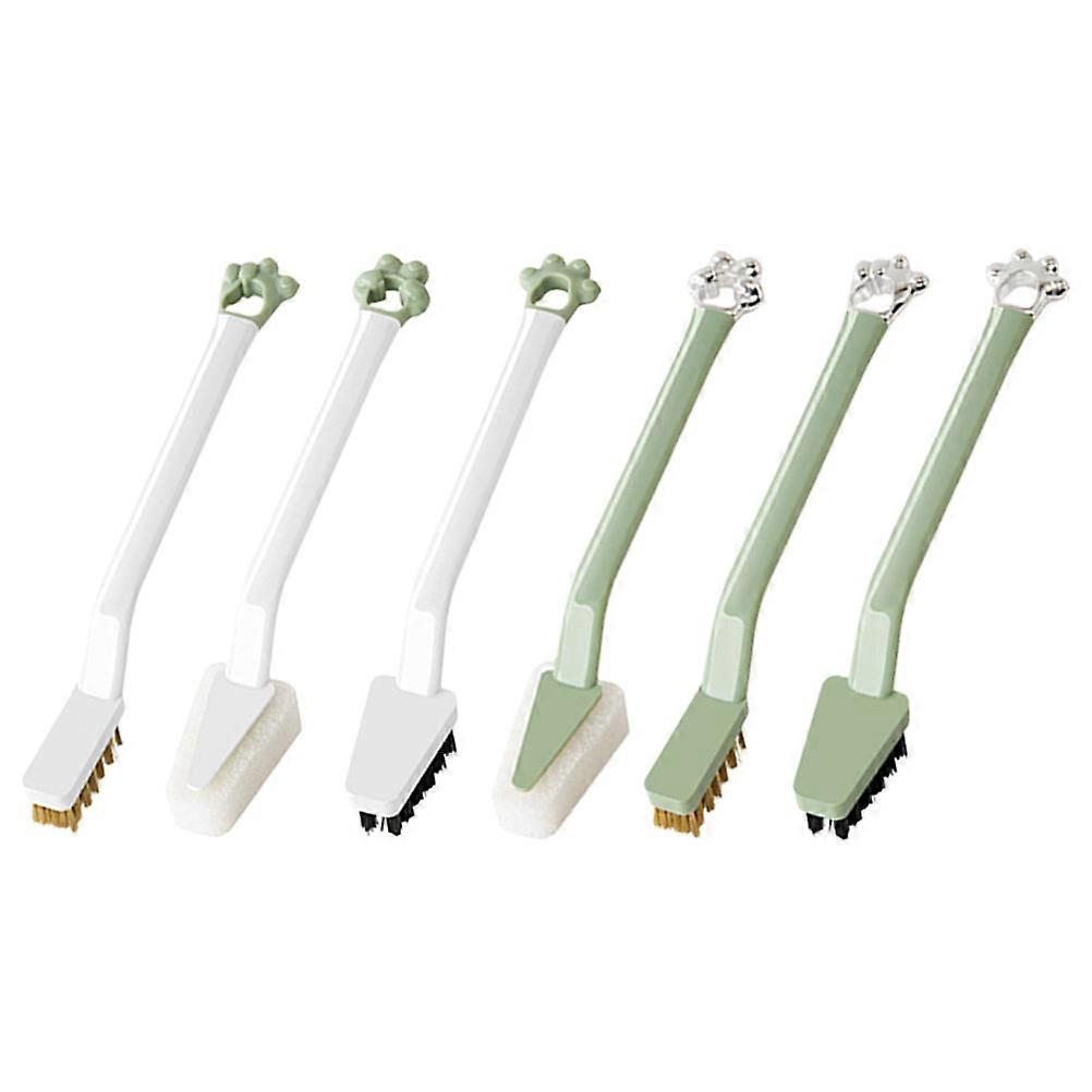 6pcs Kitchen Cleaning Brush Set with Sturdy Handle, Strong Decontamination, Space Saving Hanging Design for Multi Use Stove and Sink Scrubbing