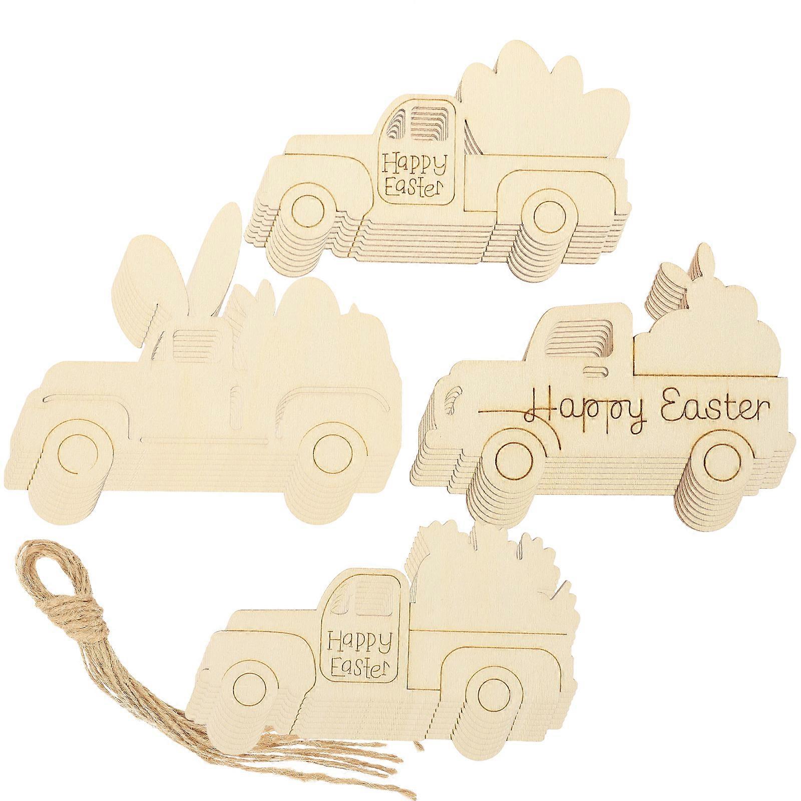 DIY Wood Slices 32Pcs Beige Easter Decor with Keepsake Function