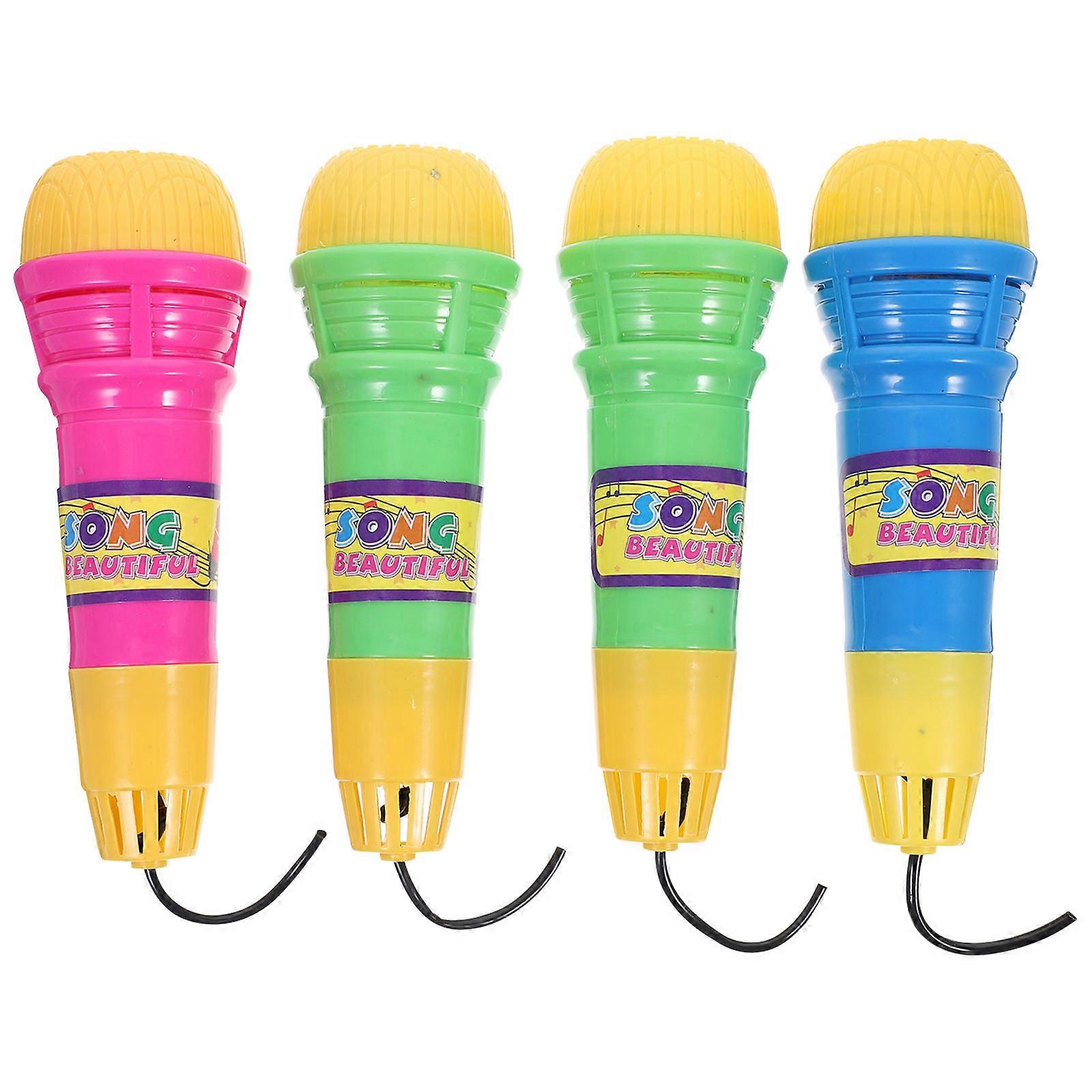 Mini Echo Microphone For Kids 4Pcs Simulated Microphone Toy Assorted Color Small Size For Playtime Activities
