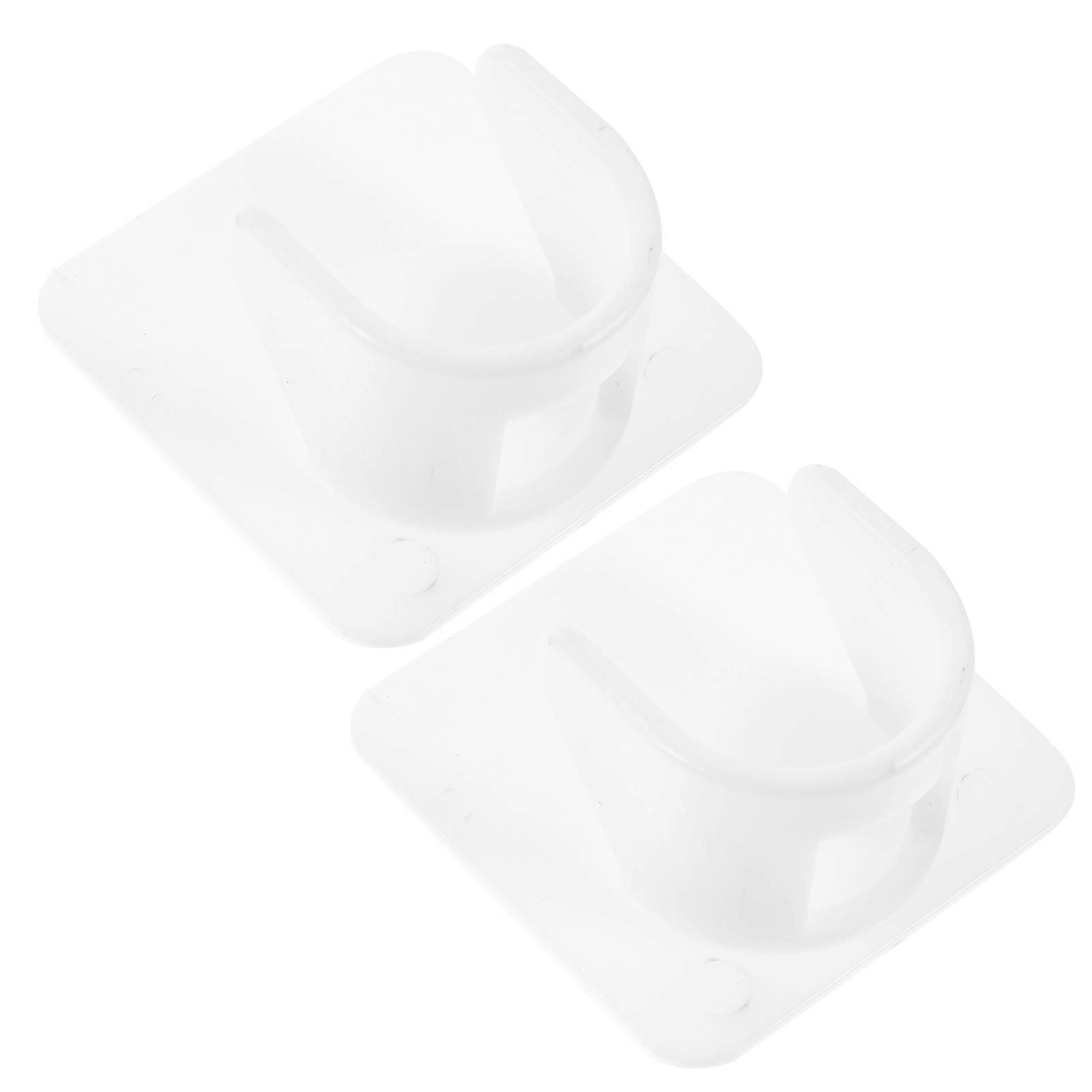 White ABS Curtain Rod Brackets No Drill for Home Use 2pcs Tension Rod Holder and Spray Bottle Holder