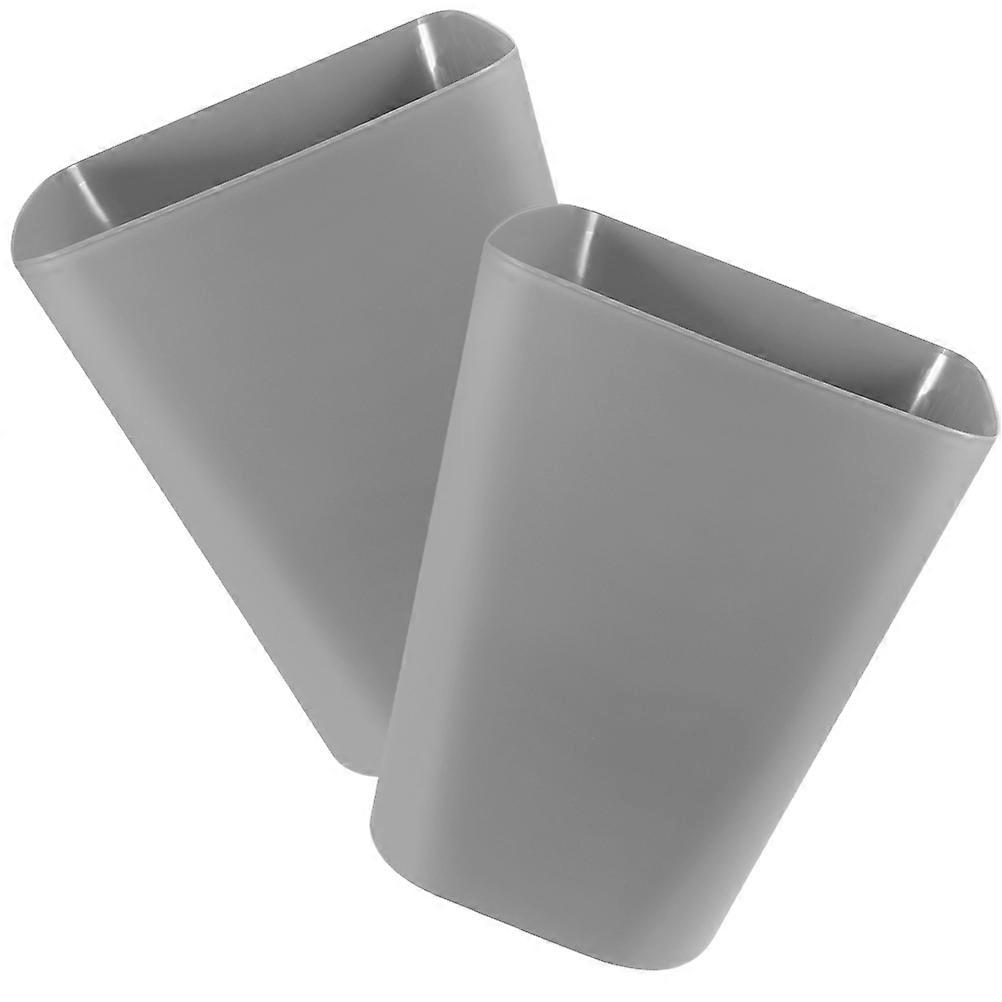 Grey Square Trash Can for Large Capacity 2Pcs Garbage Bin for Kitchen Bathroom