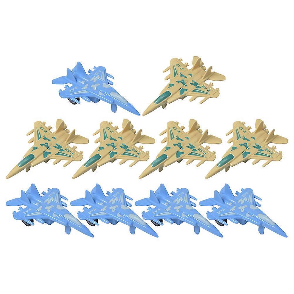 Plastic Car Toys and Small Plane Model for Kids Imagination and Development 10 Pcs Assorted Color
