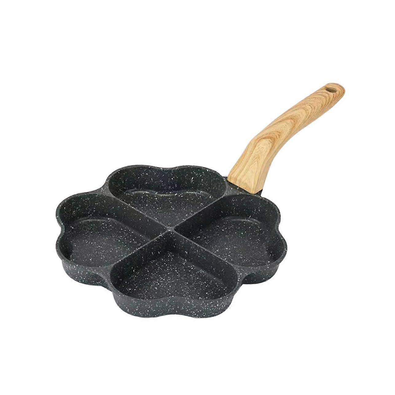 Multi Function Non Stick Egg Frying Pan Pancake Pan with Four Grooves for Cooking Eggs and Hamburgers for Daily Use Kitchen Camping