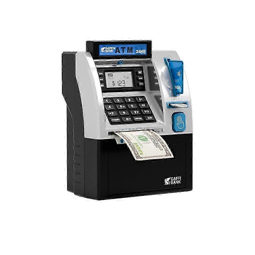 Children Electronic ATM Deposit Teller Machine Toy Passwords Protection Swipe Card Automatic Money Coin Bank for Kids Saving Box