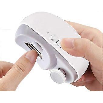 White Electric Nail Clipper for Personal Care - Convenient Trimming Tool with Smooth Operation