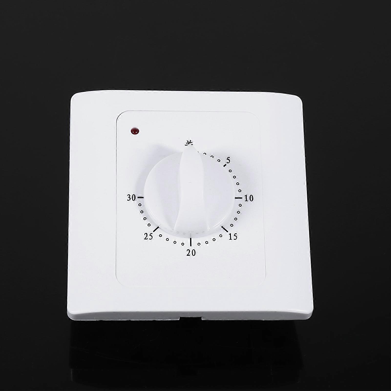 AC 10A Digital Countdown Timer Socket 1-30 Min White 8.5x8.5cm