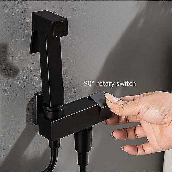 Kit doccia WC nero, materiale in ottone, a risparmio idrico e portatile