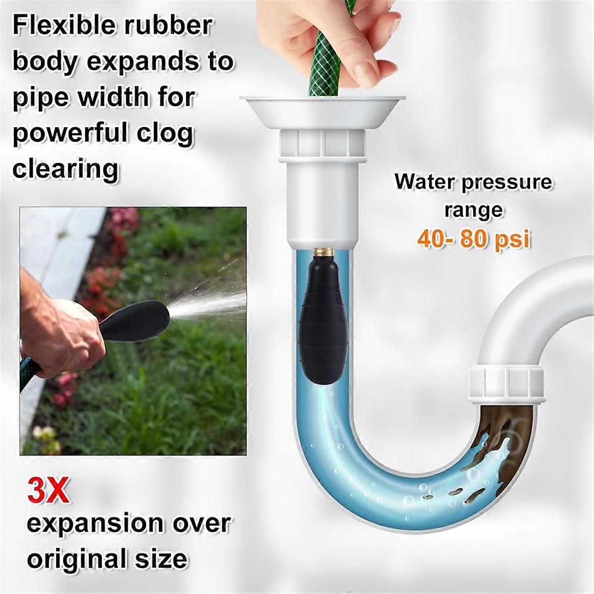 2pcs Drain Bladders, Rubber Drain Cleaner