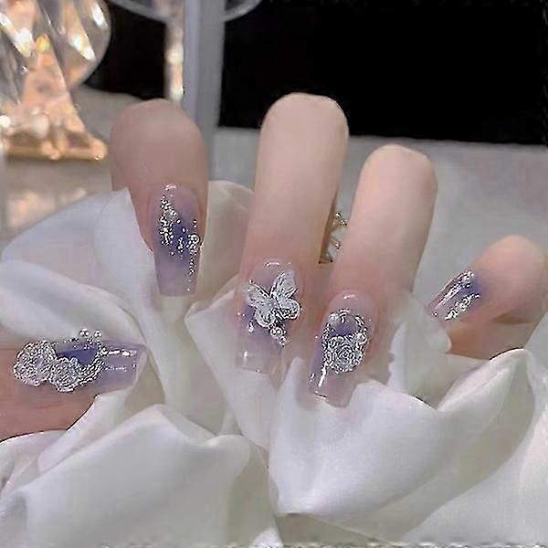 Ballet armor removable nail patch French gradient sfumato aurora butterfly camellia combo wear armor glue type
