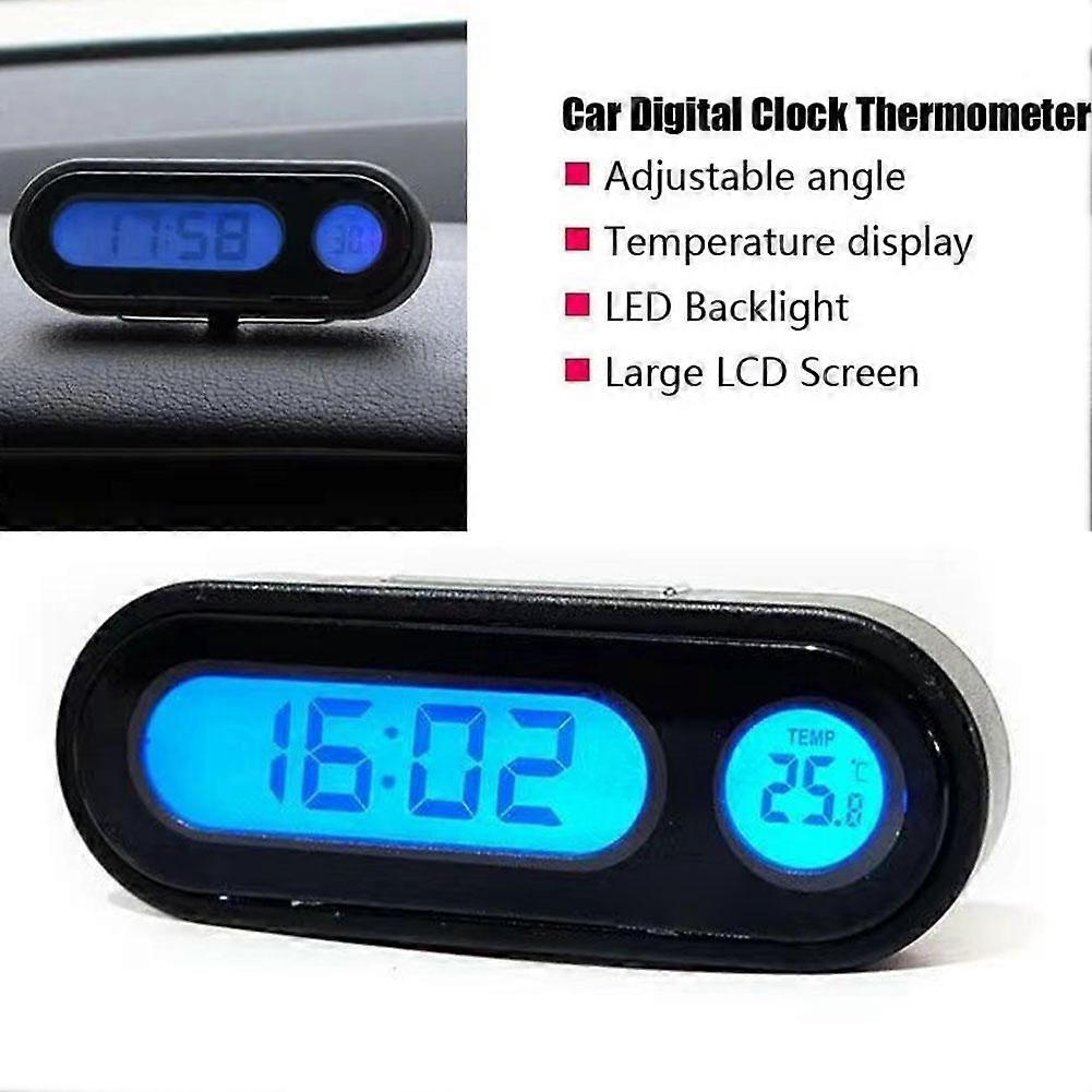 Car Electronic Clock & Temperature Gauge with Dual Functionality for Easy Installation - Compact Design