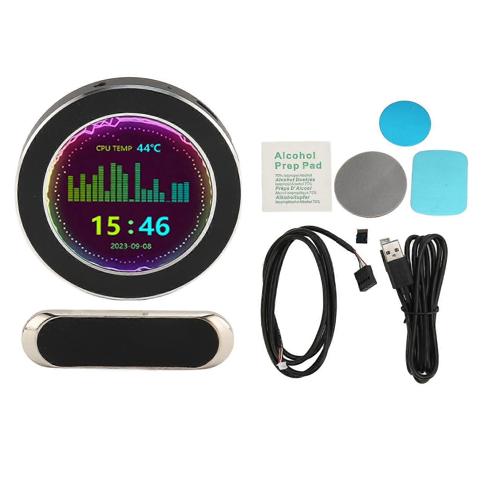 Computer Temp Monitor 2.1in Round LCD Type C 4PIN Dynamic Theme Editor for PC CPU