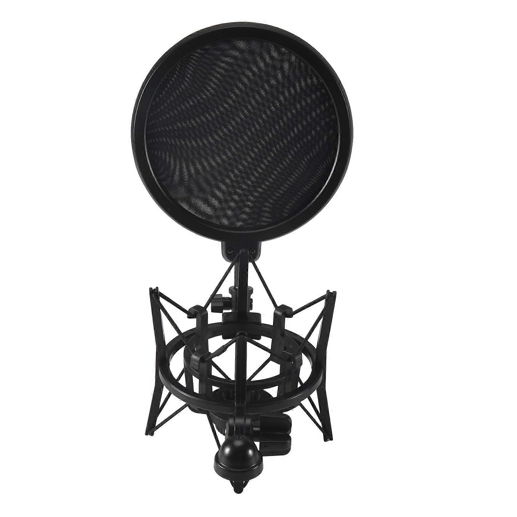 Professional Microphone Mic Shock Mount with Shield Articulating Head Holder Stand Bracket for Studi