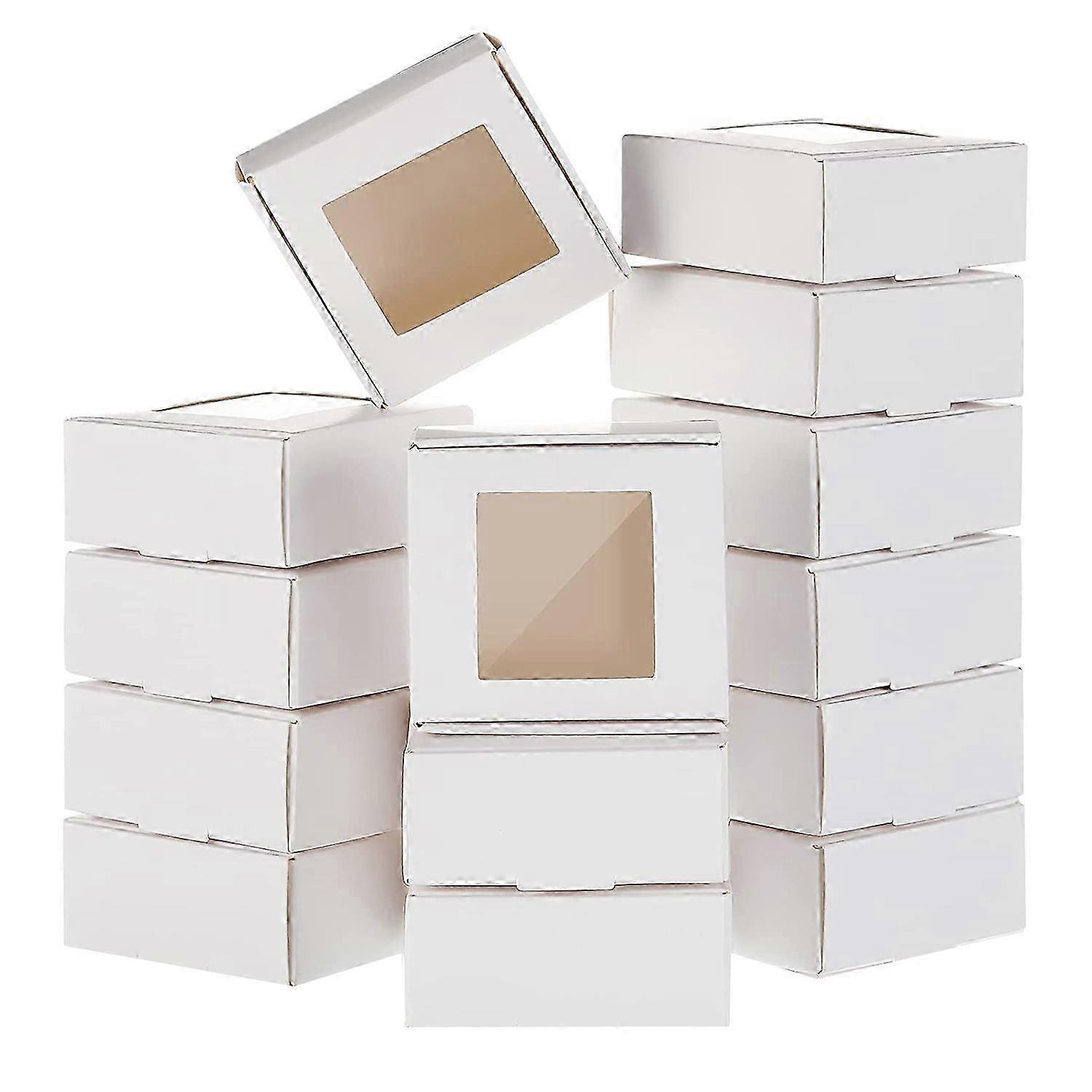 Mini Kraft Paper Boxes with Window, 50-Piece Packaging for Homemade Soap Treats