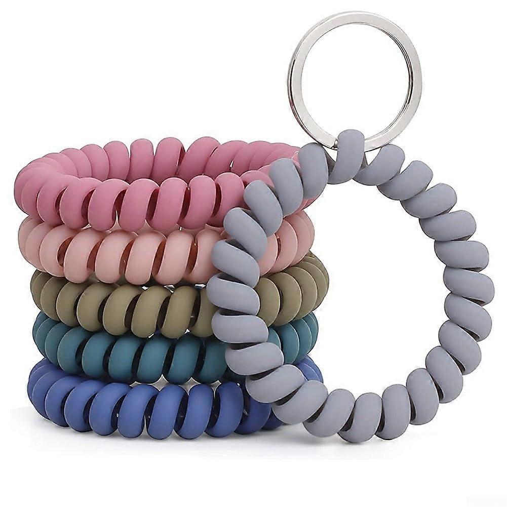 Stretchable Wristband Keychain For Adults Set Of 6 Home Office Gym Accessory