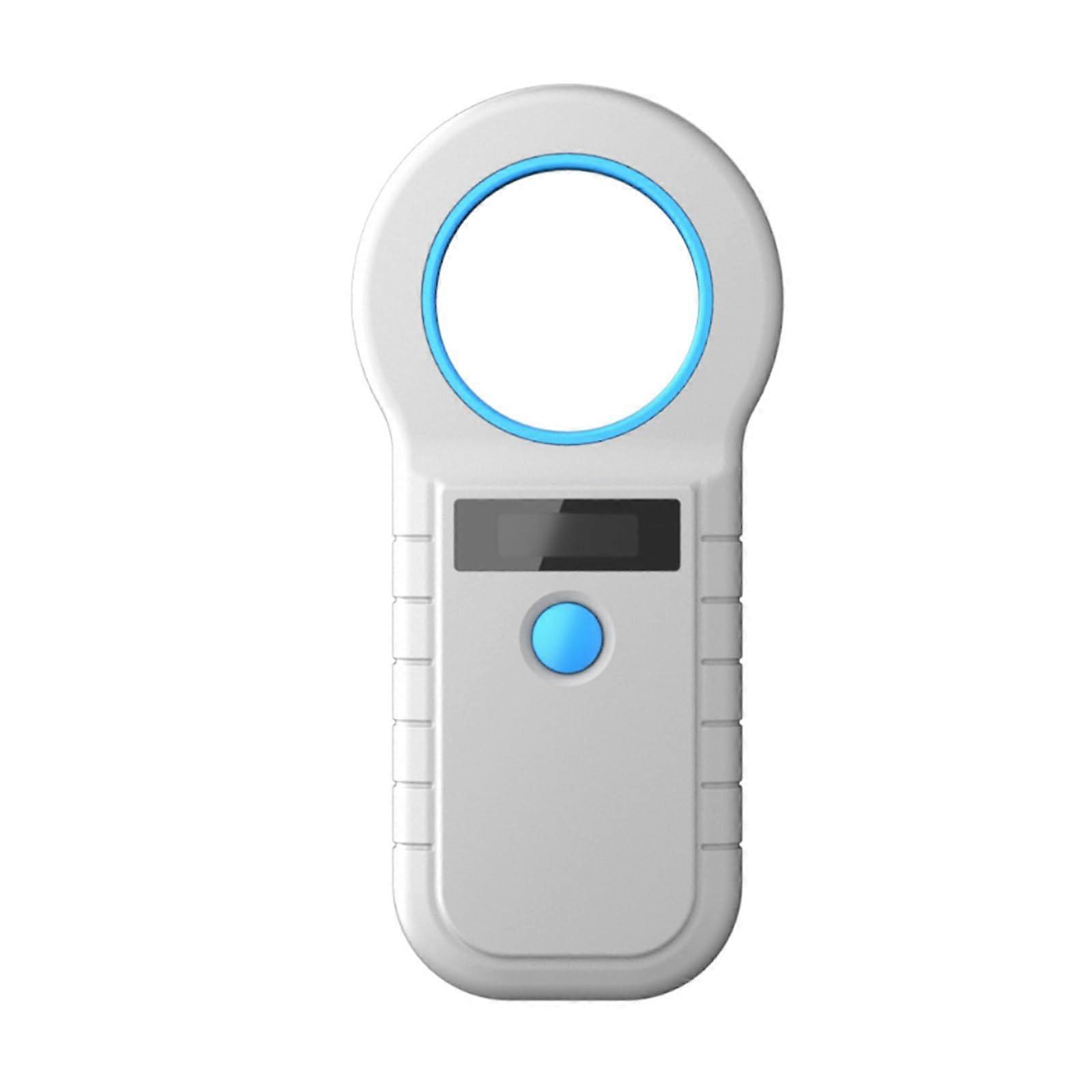 Pet Microchip Scanner Rechargeable Handheld RFID Reader 128 Data Storage White OLED Display