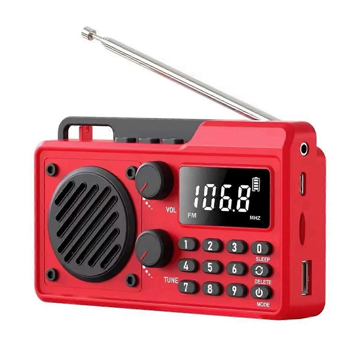 Portable Full Band Radio FM AM SW Mini Radio Receiver Bluetooth Speaker Multifunctional MP3 Music Player