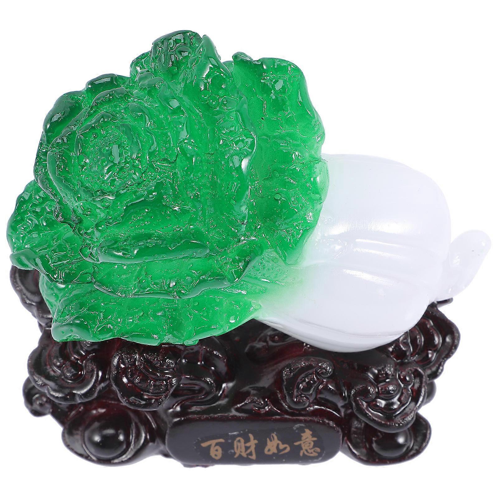 Resin Cabbage Figurine for Reception Decor Creative Desktop Ornament