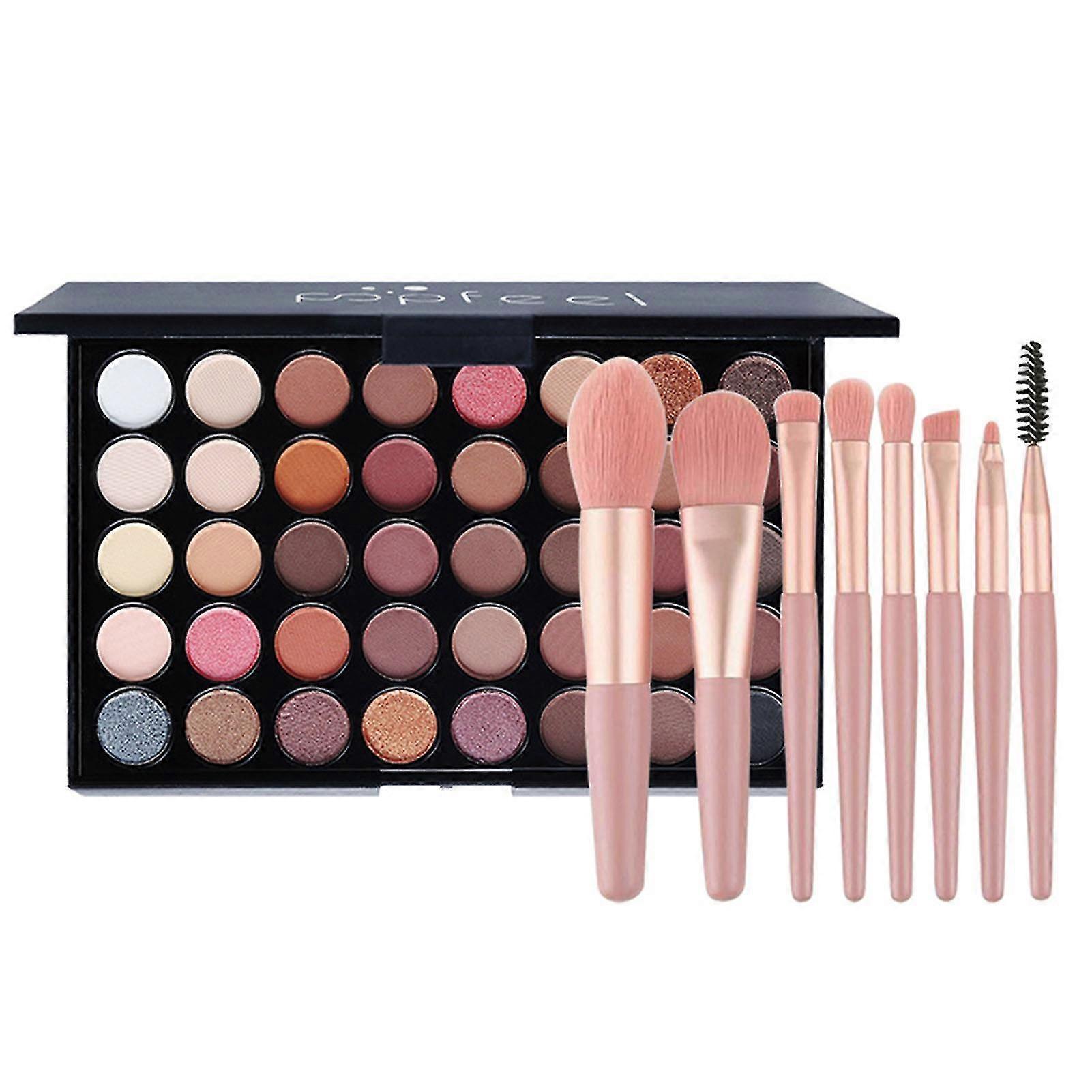 2025 1 Set 40-Color Eyeshadow Makeup Palette with Eye Brushes Set Matte Shimmering Eye Shadow Kit Highly Pigmented Waterproof Make Up Palette