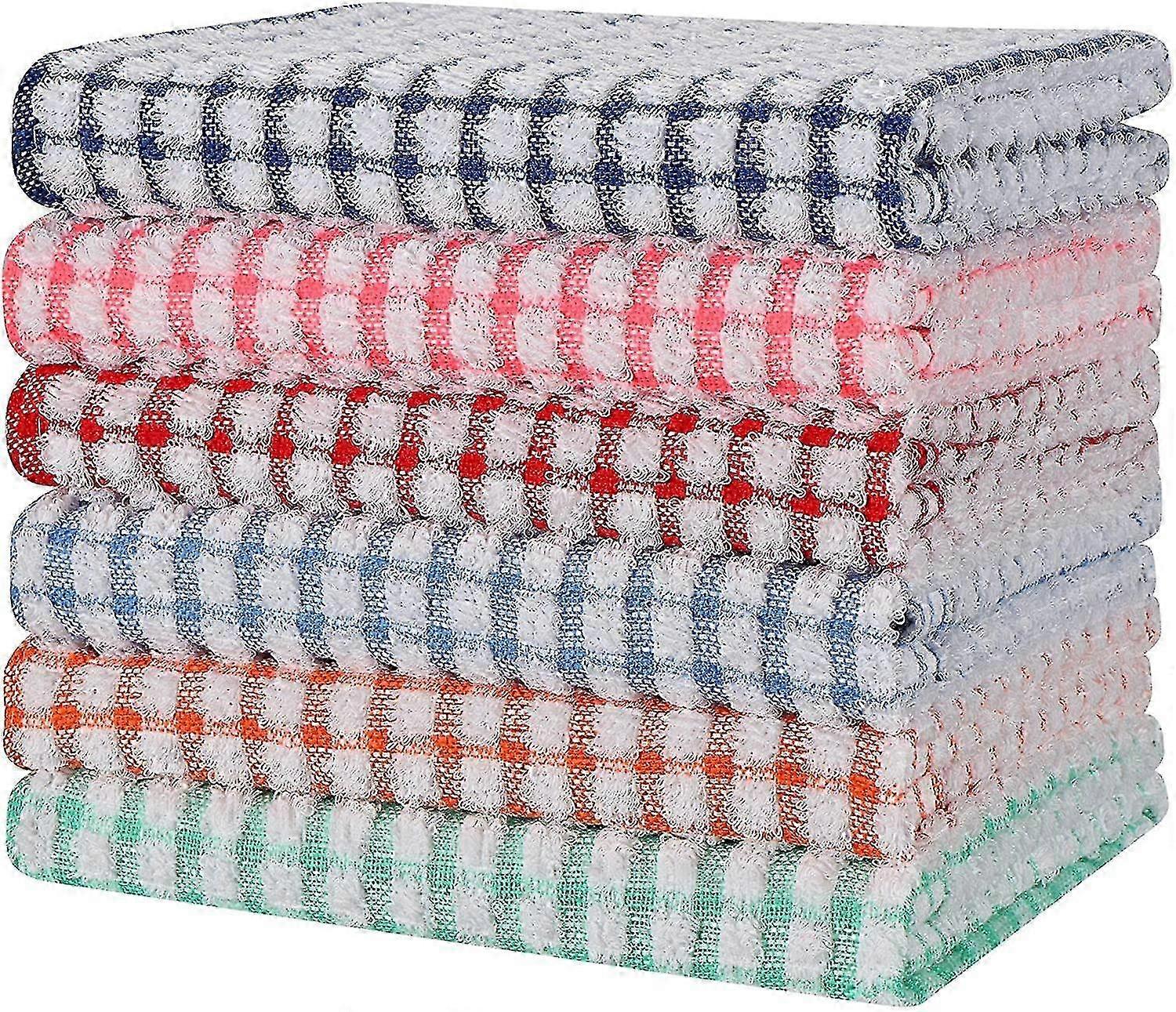 16"×25" Cotton Dish Towels, Absorbent, Soft, Colorful, for Kitchen
