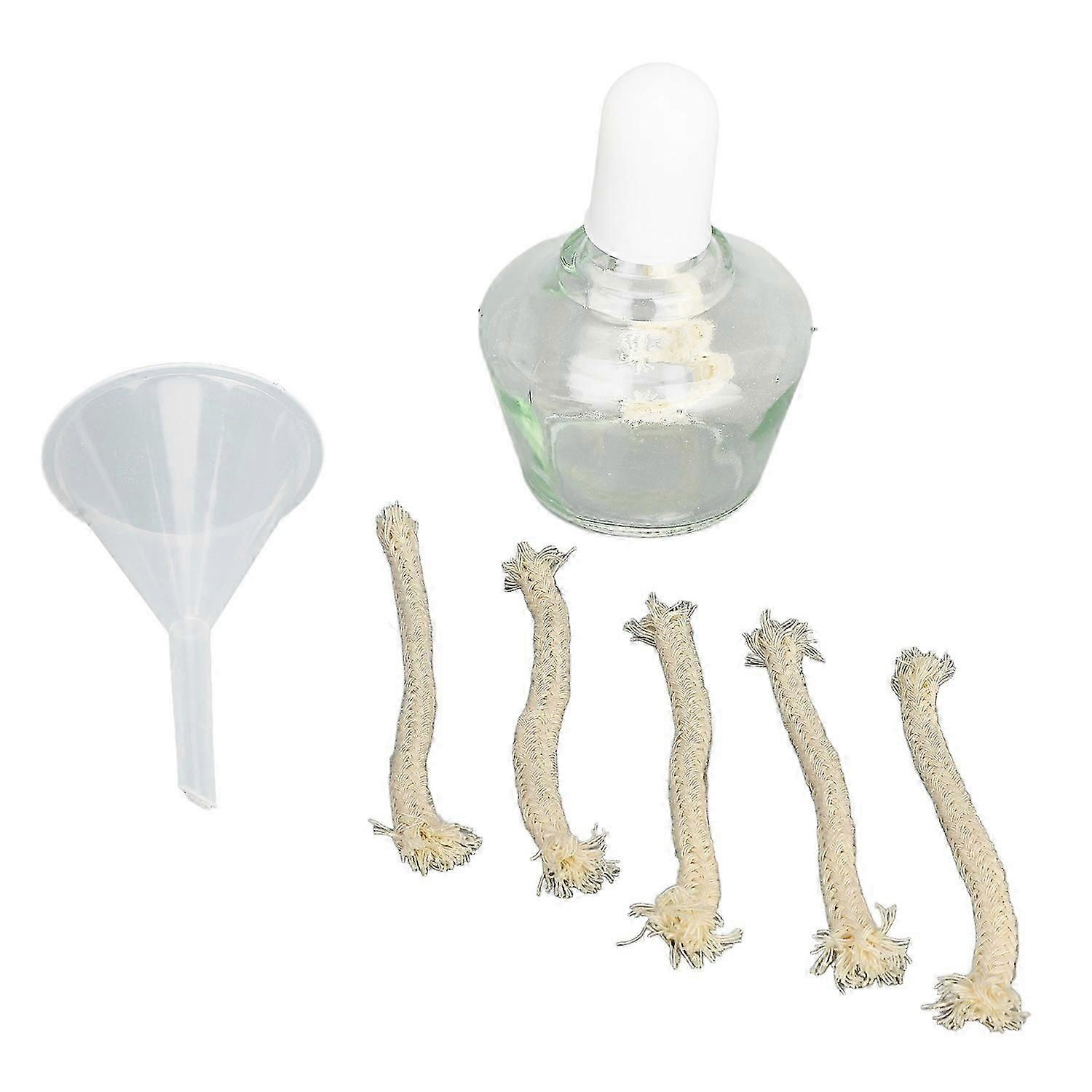 Alcohol Lamp Burner 150ML Glass Alcohol Lamp Laboratory Heating Bottle with 5 Replacement Wicks 1 Fu