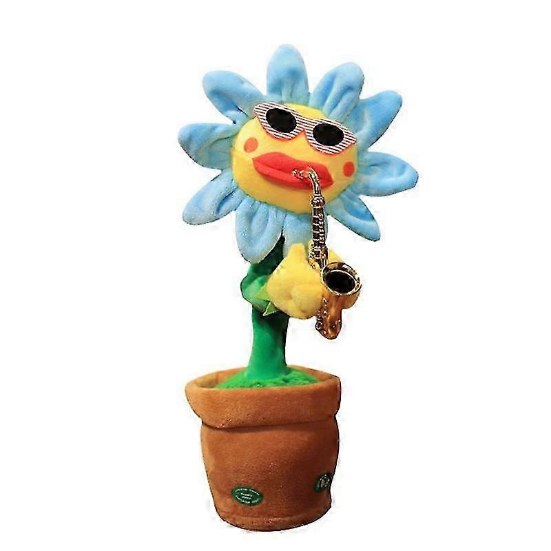Dancing Sunflower Plush Toy for Kids: Sing, Learn & Talk with this Creative Saxophone Shape Potted Plant Toy