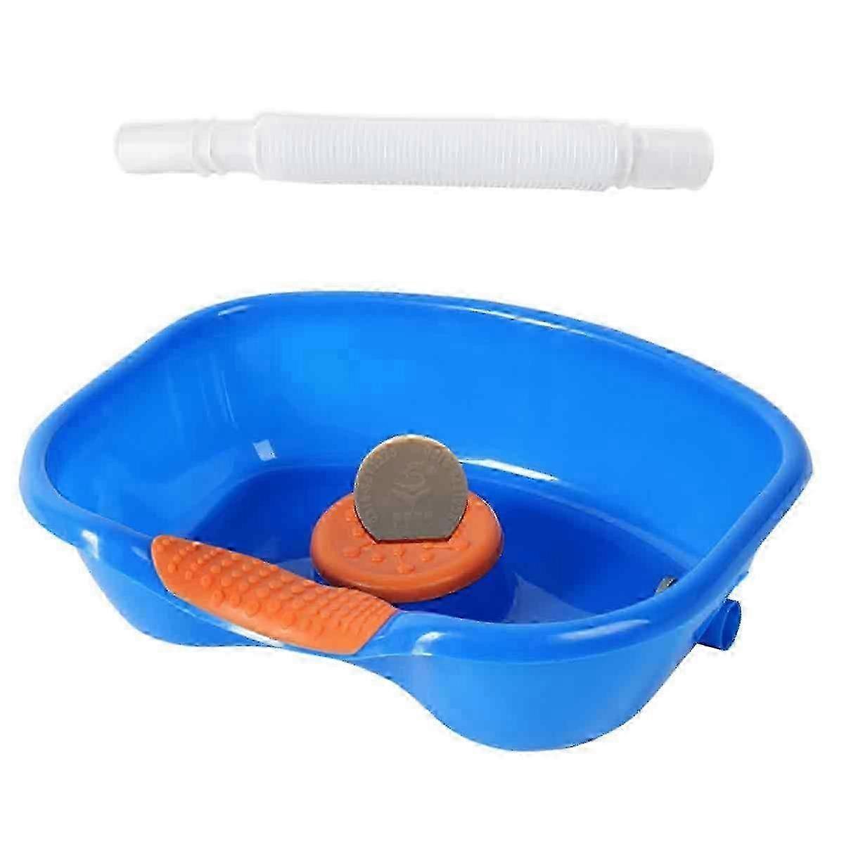 Plateau de shampooing portable vidable horizontal de lavabo de lavabo pour les femmes enceintes de patient alité bleu foncé
