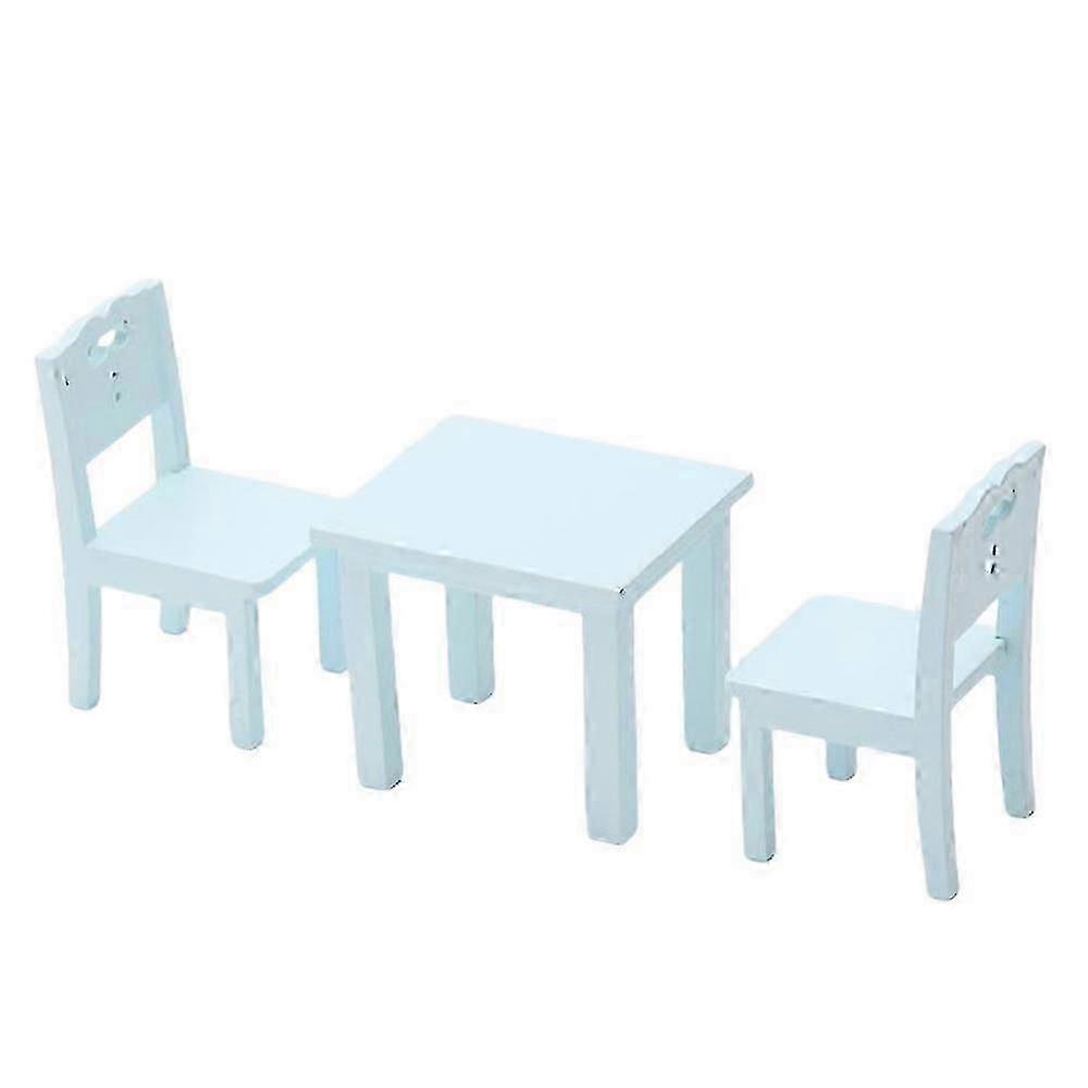 3-Piece Kids Table and Chair Set, Miniature Simulation Furniture for Playtime Fun