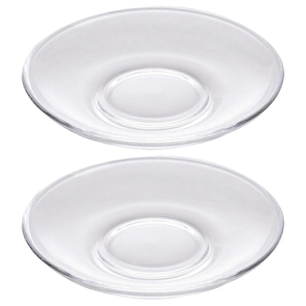 Glass Coaster Small Glass Tea Saucer for Table Use 6Pcs Set