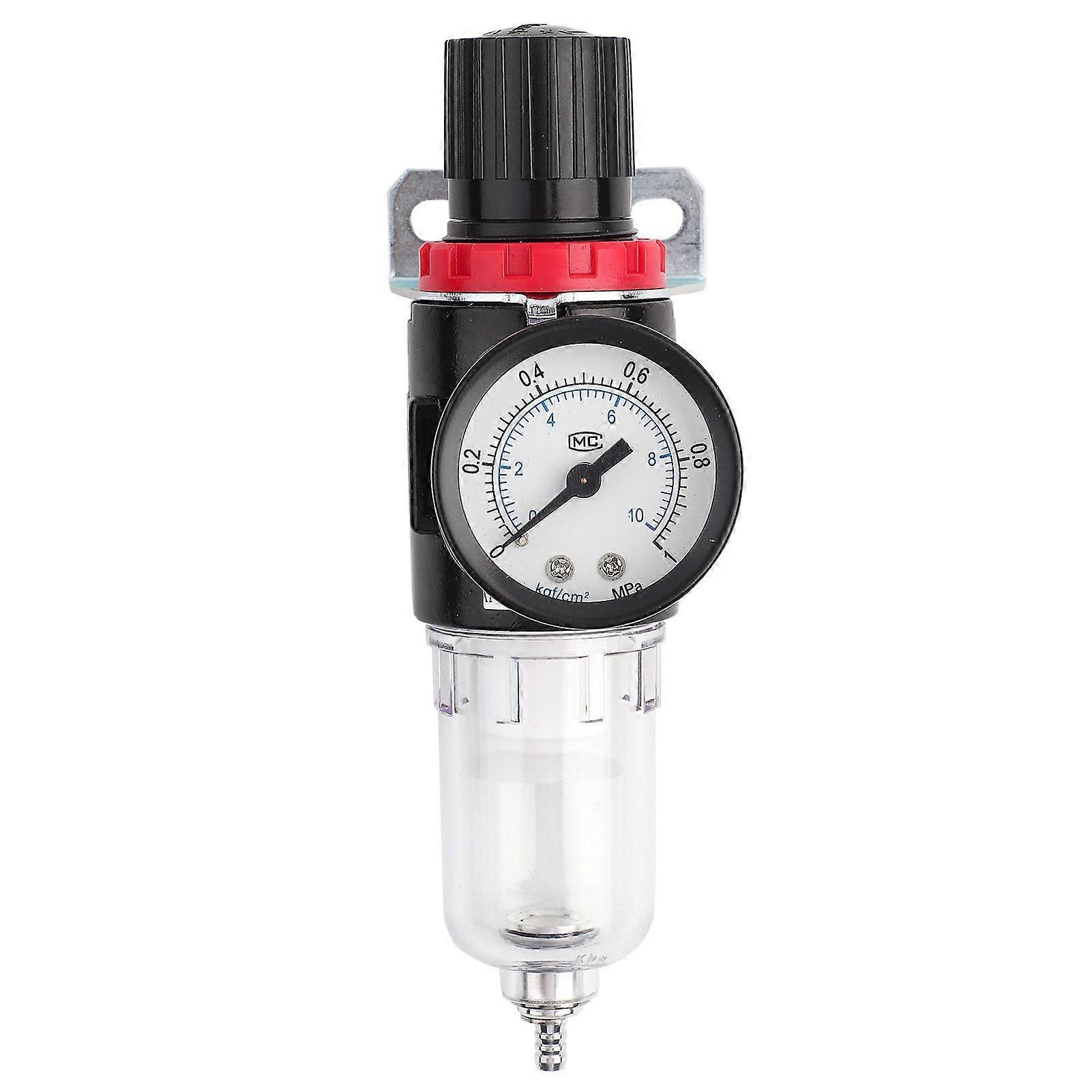1/4in AFR2000 OilWater Separator Compressed Air Filter Air Source Treatment with Pressure Gauge