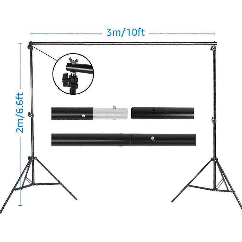 Andoer 2 * 3m/6.6 * 10ft Studio Photography Green Screen Backdrop Background Washable Polyester-Cotton Fabric with 2 * 3m/6.6 * 10ft Backdrop Support 
