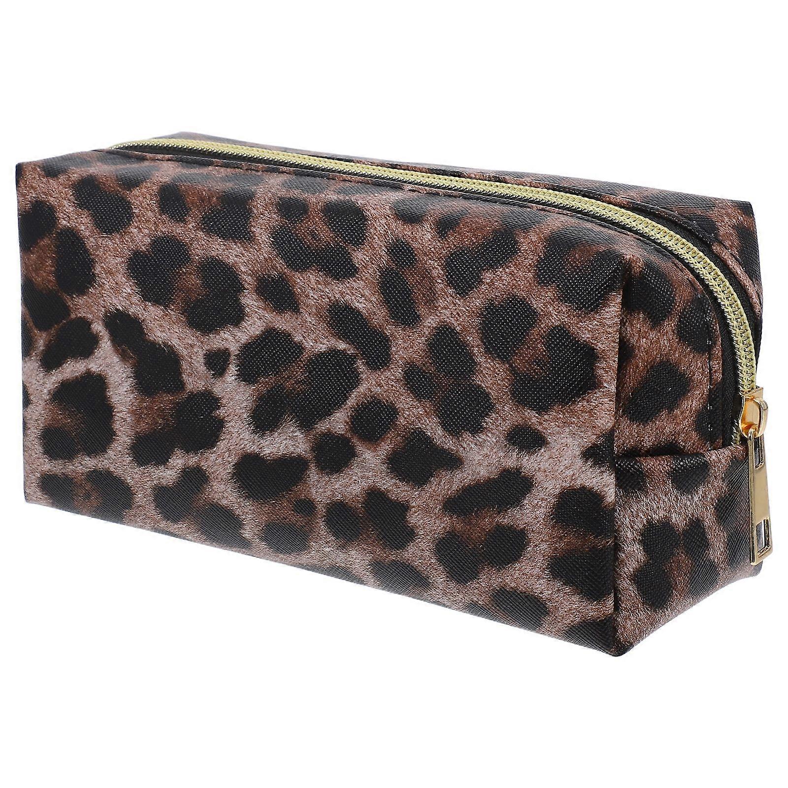 Cosmetics Storage Bag Leopard Cosmetics Bag Multifunction Storage Bag Portable Handbag Deep Color