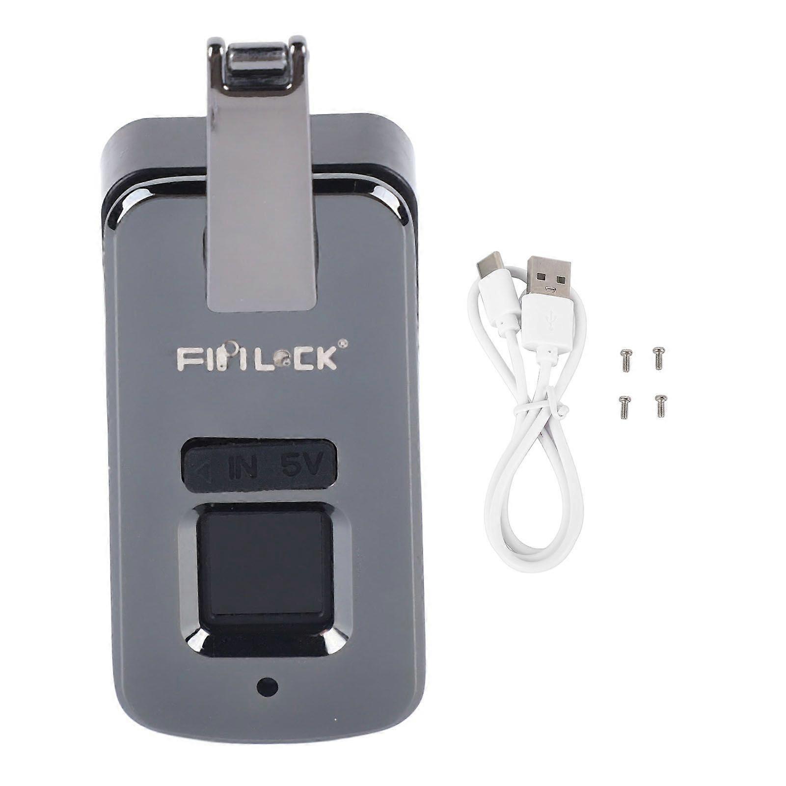 Fingerprint Lock Small Smart Electric Lock Built In Bag Luggage Suitcase Travel Aluminium Alloy Lock 3.7V Gray