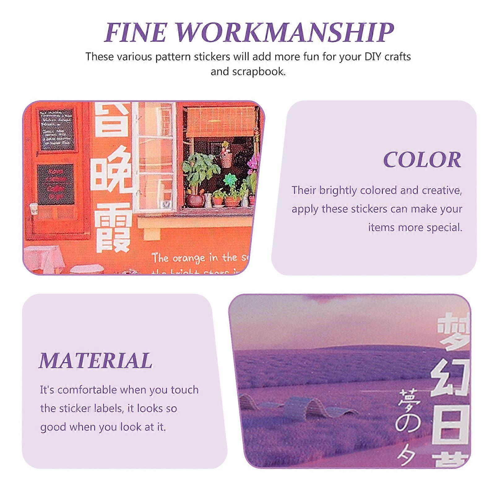 Hand Account Stickers DIY Material Paper for Decor 3 Books Set