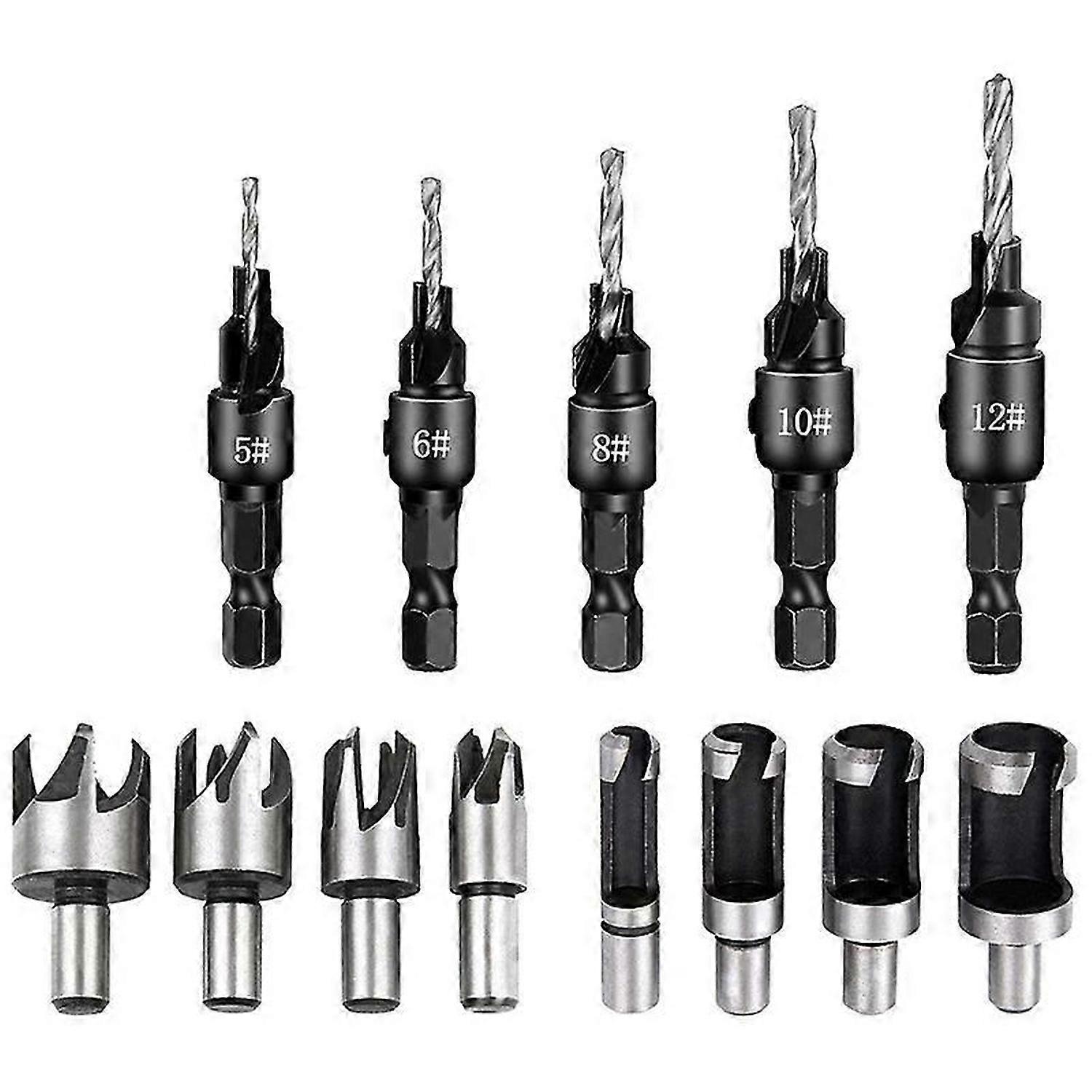 5 Pieces Countersunk Bits Set, 8 Pieces Countersunk Drills