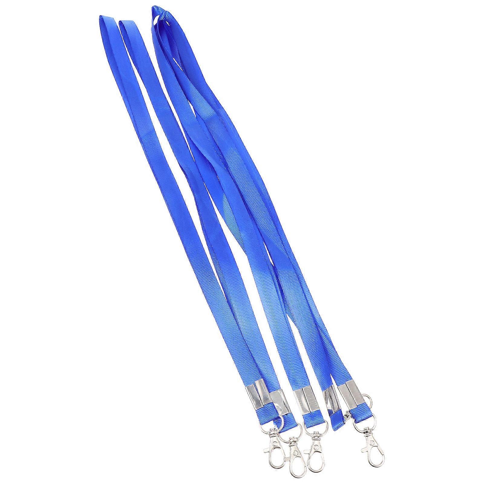 Card Lanyards Multipurpose Blue Polyester for Hanging 5Pcs Set
