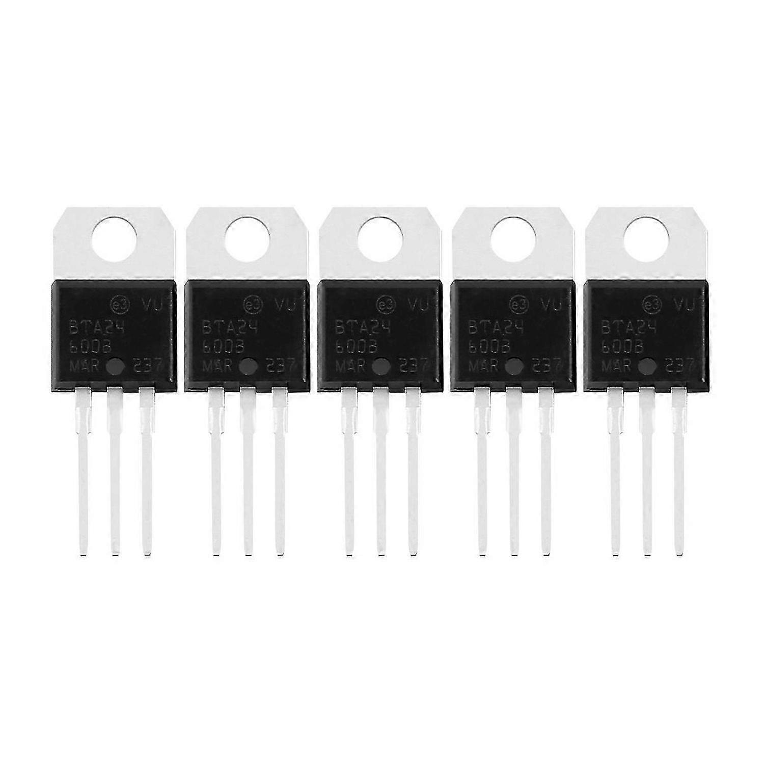 5 Pcs T0-220AC Package SCR Standard Triacs 600V 25A BTA24-600B