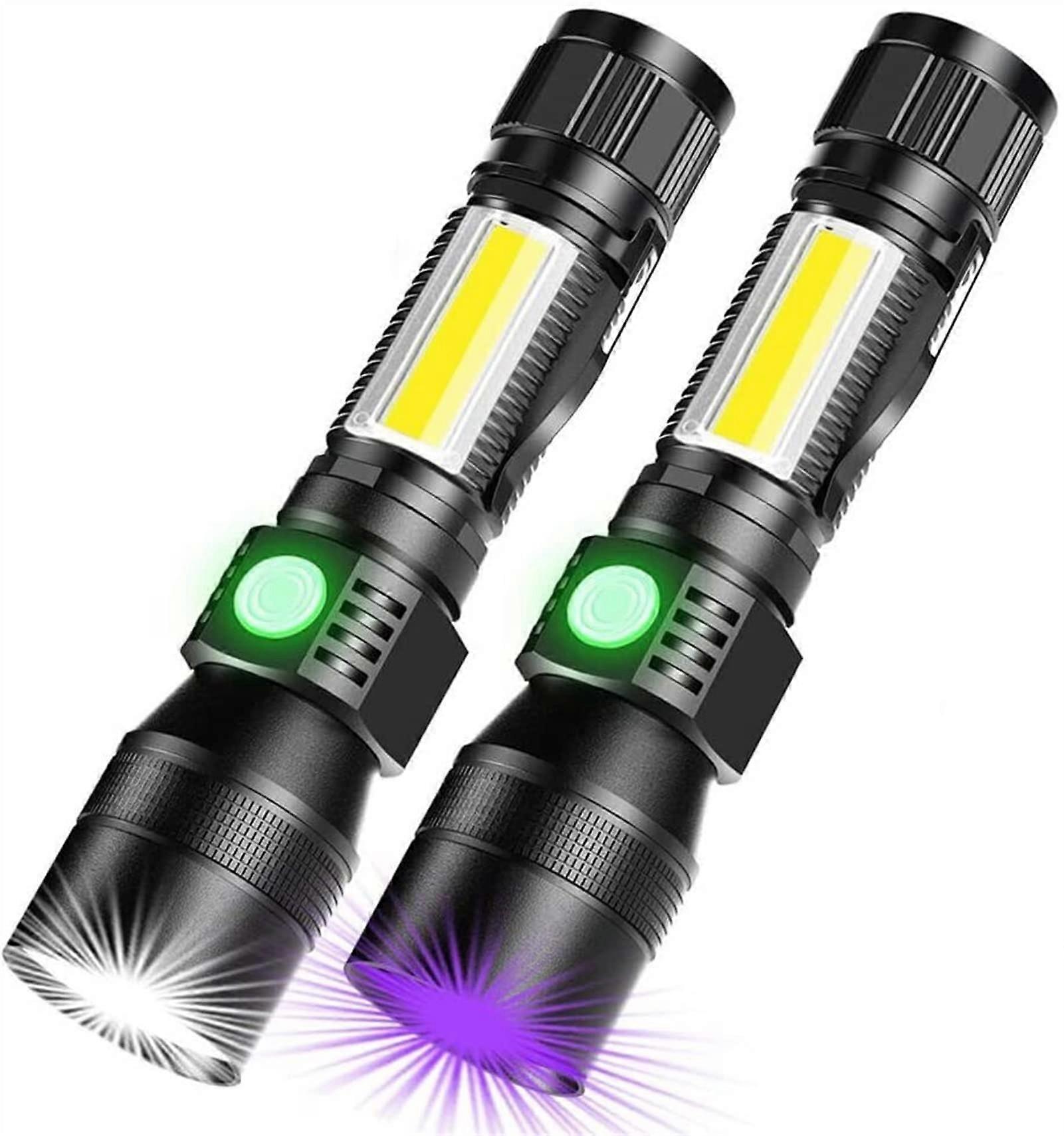 Flashlight White Light and UV Waterproof LED Flashlight With 3 Item Recognition Modes Camping and Night Fishing