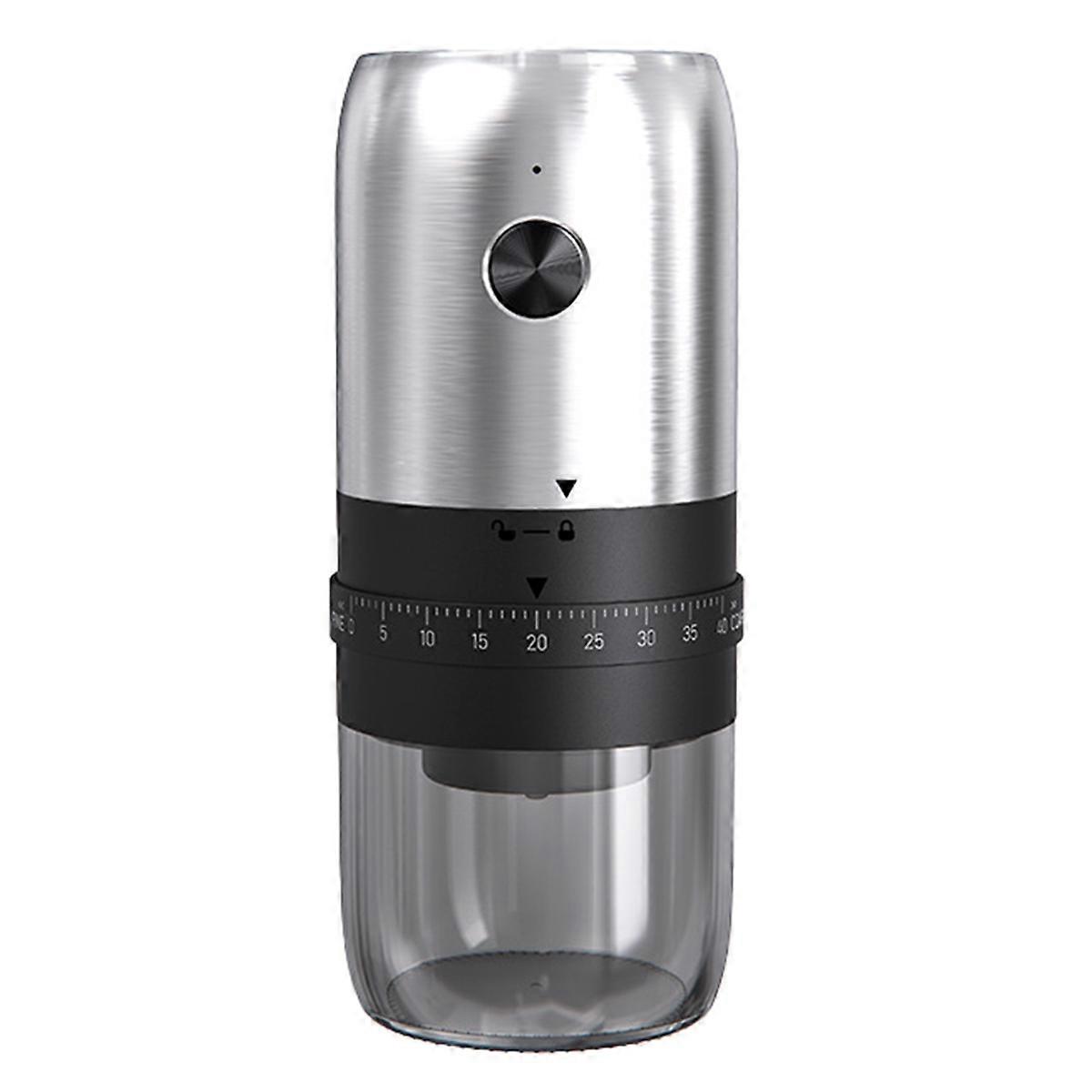 Coffee Grinder Charge Portable Vacation Travel Cafe Grinder Silver