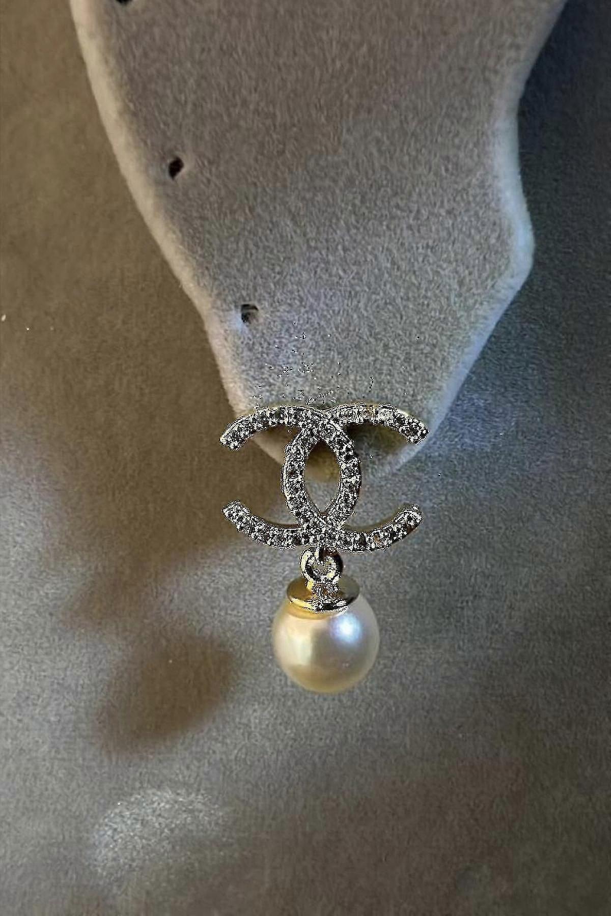 Pendientes de moda Joyería Perla Pendientes Cc detallados