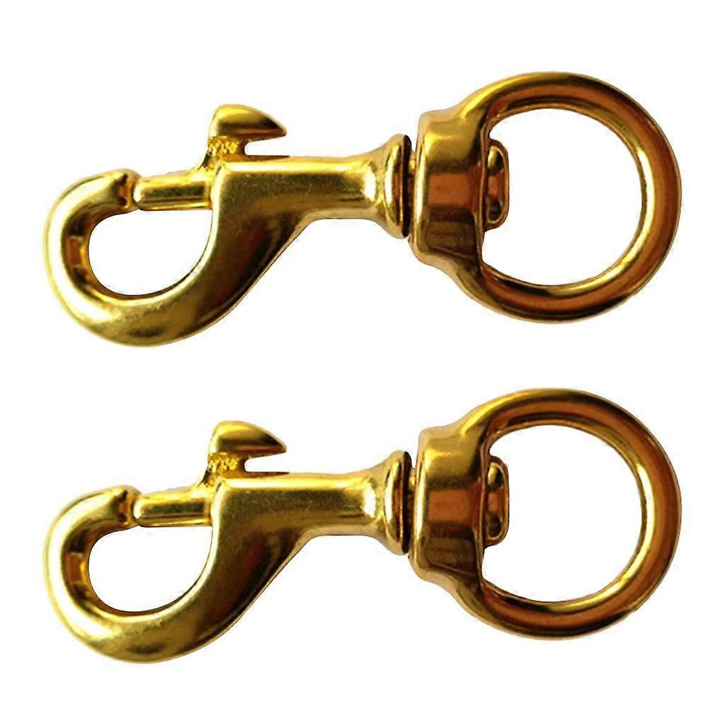 2x 80mm Brass Snap Clip Hook with 20mm Swivel