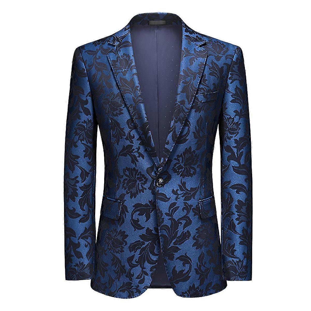 Cloudstyle Men's Casual 1 Button Leaf Printed Blazer 2025