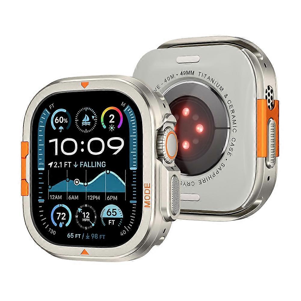 Metal Case for Apple Watch Ultra 2 49mm Protector Case Turn Bumper Cover with Back Shell for IWatch Ultra 2/Ultra A